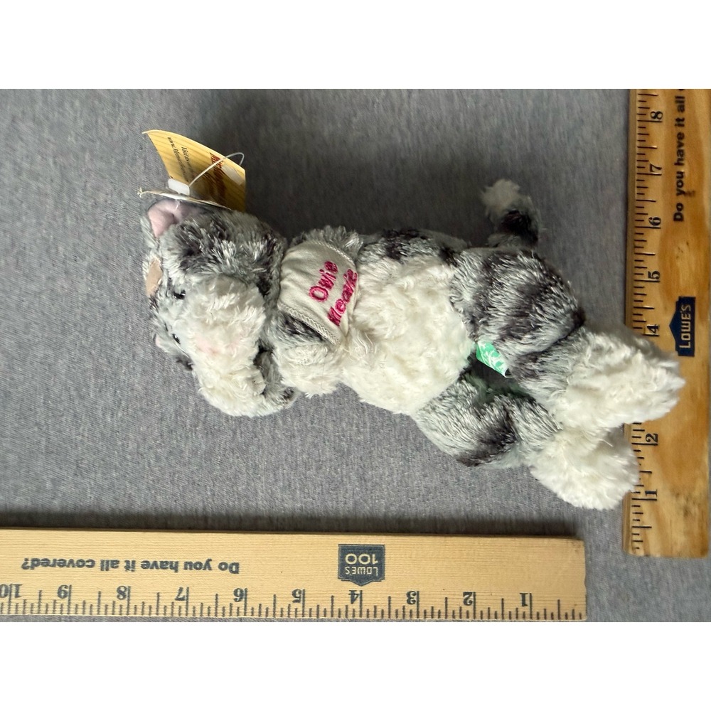 Owie Meowie Grey Tabby Cat Plush Stuffed Animal with Arm Sling NWT